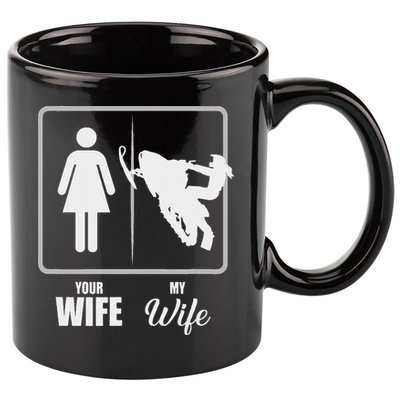 Your Wife My Wife Snowmobile Valentine 11oz C Handle Ceramic Mug
