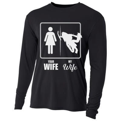 Your Wife My Wife Snowmobile Valentine Cooling Performance Long Sleeve Crew