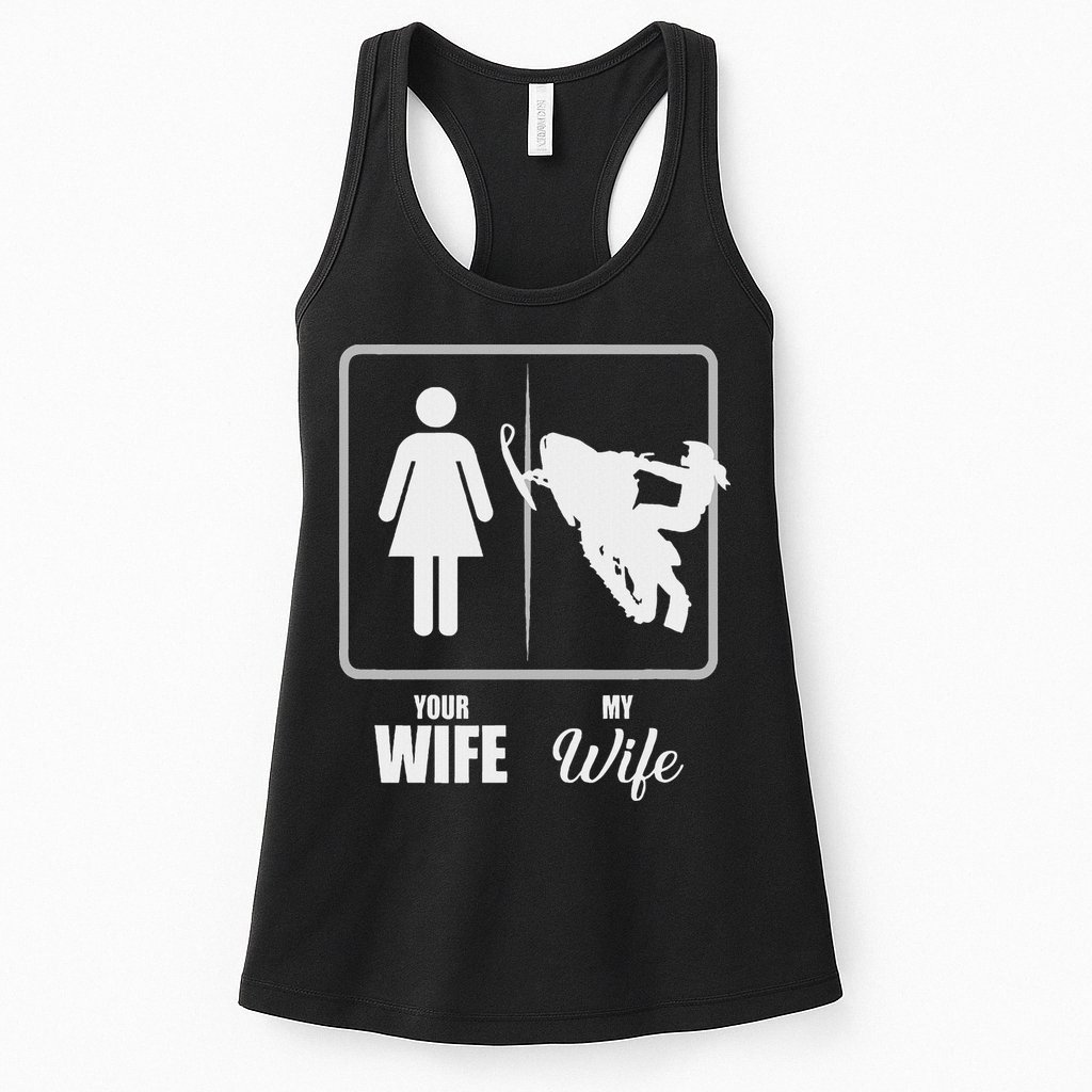 Your Wife My Wife Snowmobile Valentine Womens Tank Top