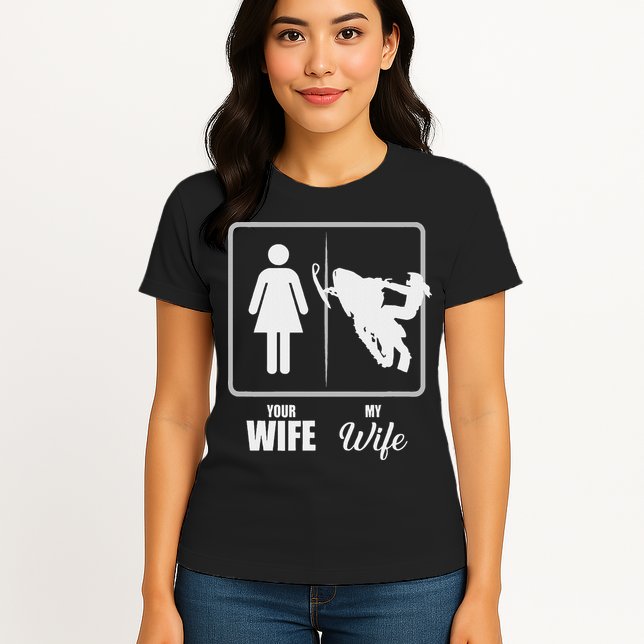 Your Wife My Wife Snowmobile Valentine Womens T-Shirt