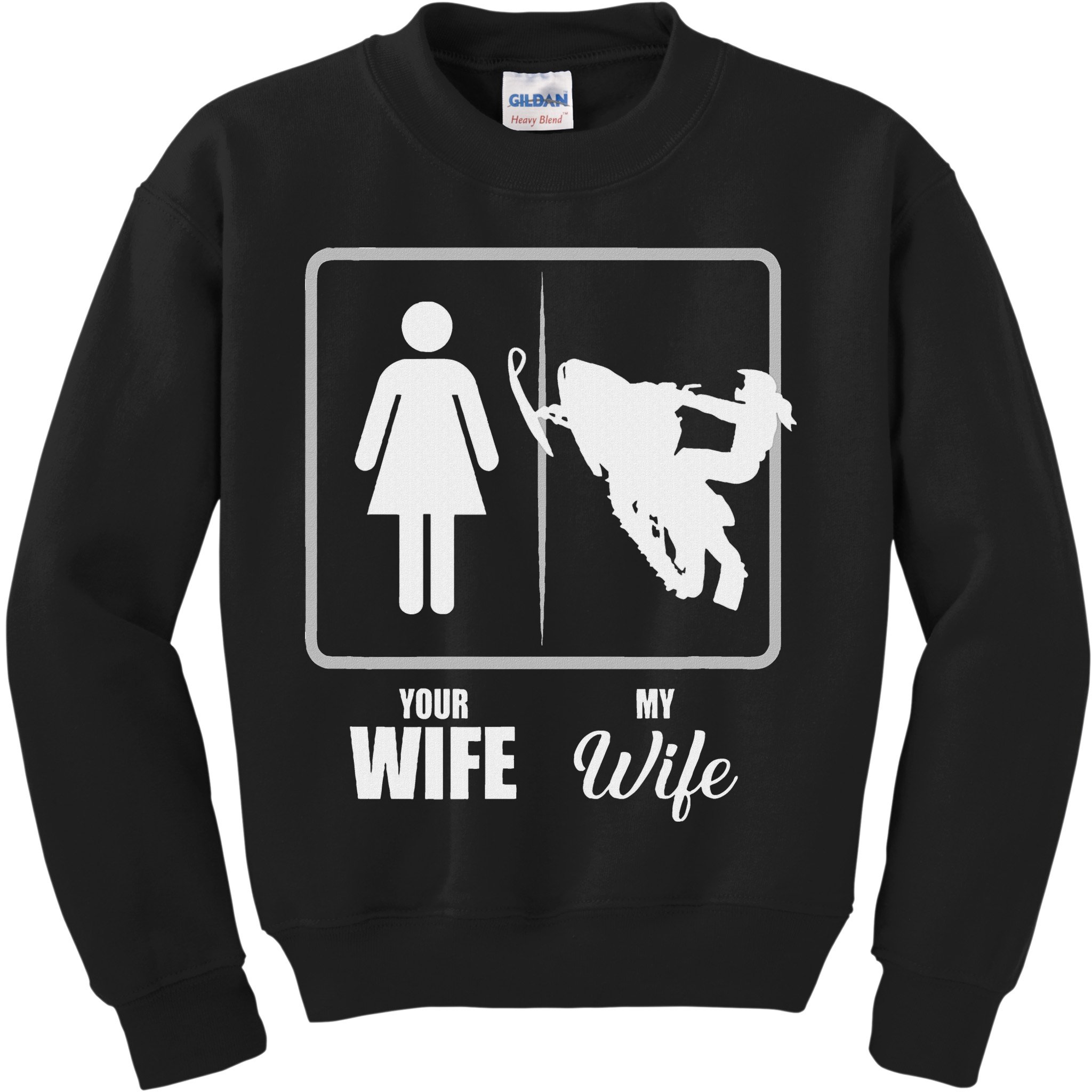 Your Wife My Wife Snowmobile Valentine Kids Sweatshirt