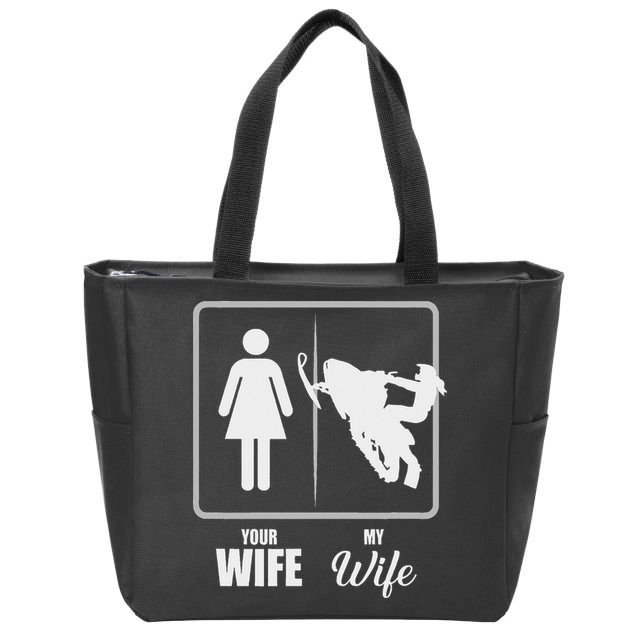 Your Wife My Wife Snowmobile Valentine Zip Tote Bag