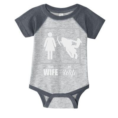 Your Wife My Wife Snowmobile Valentine Infant Baby Jersey Bodysuit