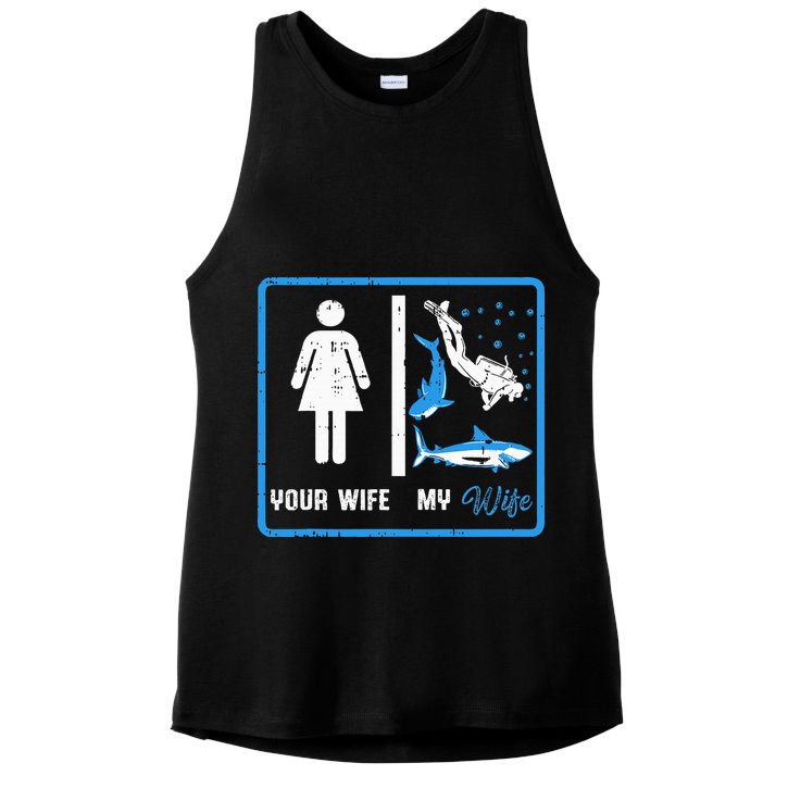 Your Wife My Wife Scuba Diving Ladies PosiCharge Tri-Blend Wicking Tank
