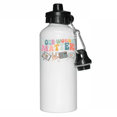 Your Words Matter Speech Therapy Language Pathologist Mental Aluminum Water Bottle 