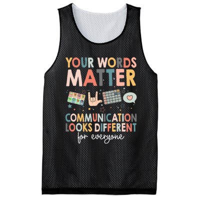 Your Words Matter Communication Looks Different For Everyone Mesh Reversible Basketball Jersey Tank