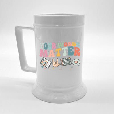 Your Words Matter Speech Therapy Language Pathologist Mental Beer Stein