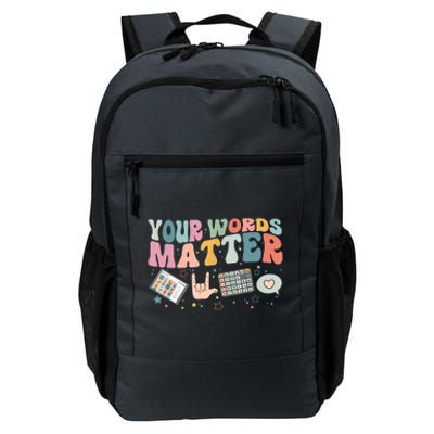 Your Words Matter Speech Therapy Language Pathologist Mental Daily Commute Backpack