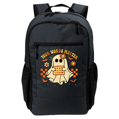 Your Words Matter Slp Speech Therapist Halloween Ghost Daily Commute Backpack