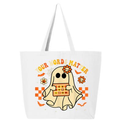 Your Words Matter Slp Speech Therapist Halloween Ghost 25L Jumbo Tote