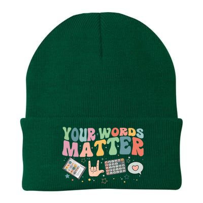 Your Words Matter Aac Sped Teacher Inclusion Knit Cap Winter Beanie