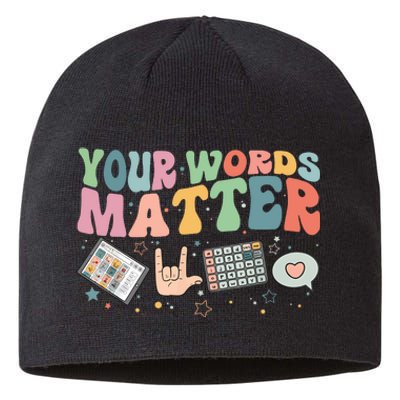 Your Words Matter Aac Sped Teacher Inclusion Sustainable Beanie