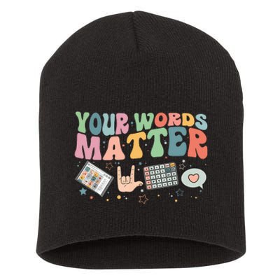 Your Words Matter Aac Sped Teacher Inclusion Short Acrylic Beanie