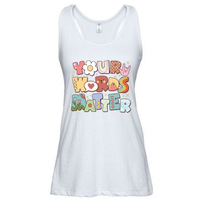 Your Words Matter Special Education Teacher Ladies Essential Flowy Tank