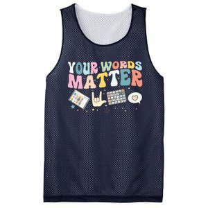 Your Words Matter Speech Therapy Language Pathologist Mental Mesh Reversible Basketball Jersey Tank