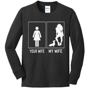 Your Wife My Wife Dachshund Funny For Husband Kids Long Sleeve Shirt