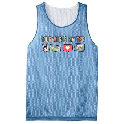 Your Words Matter AAC SPED Teacher Neurodiversity Mesh Reversible Basketball Jersey Tank