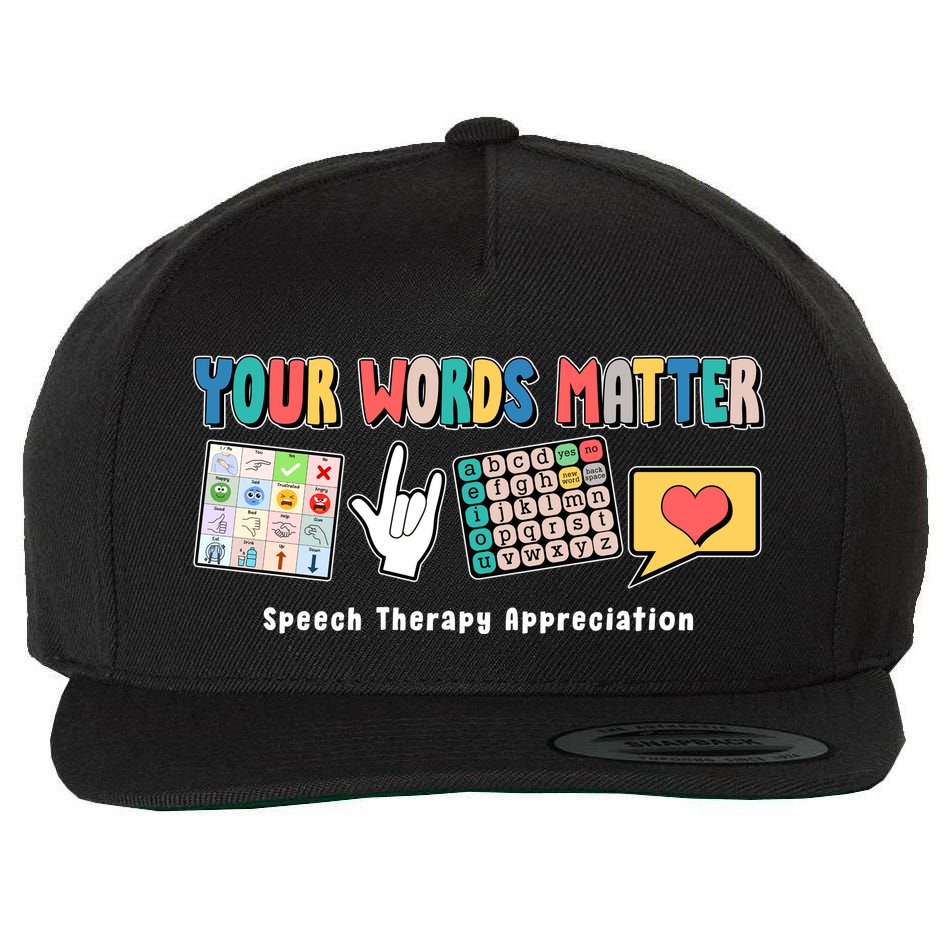 Your Words Matter Speech Therapy Appreciation Wool Snapback Cap