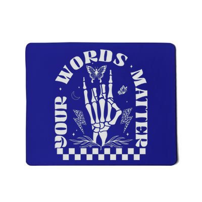 Your Words Matter Skeleton Rock Hand Aac Sped Teacher Spla Gift Mousepad