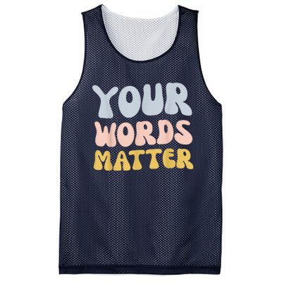 Your Words Matter Speech Therapy Language Pathologist Mental Mesh Reversible Basketball Jersey Tank