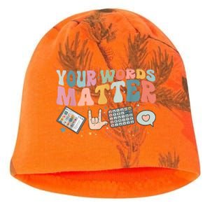 Your Words Matter Speech Therapy Language Pathologist Mental Kati - Camo Knit Beanie