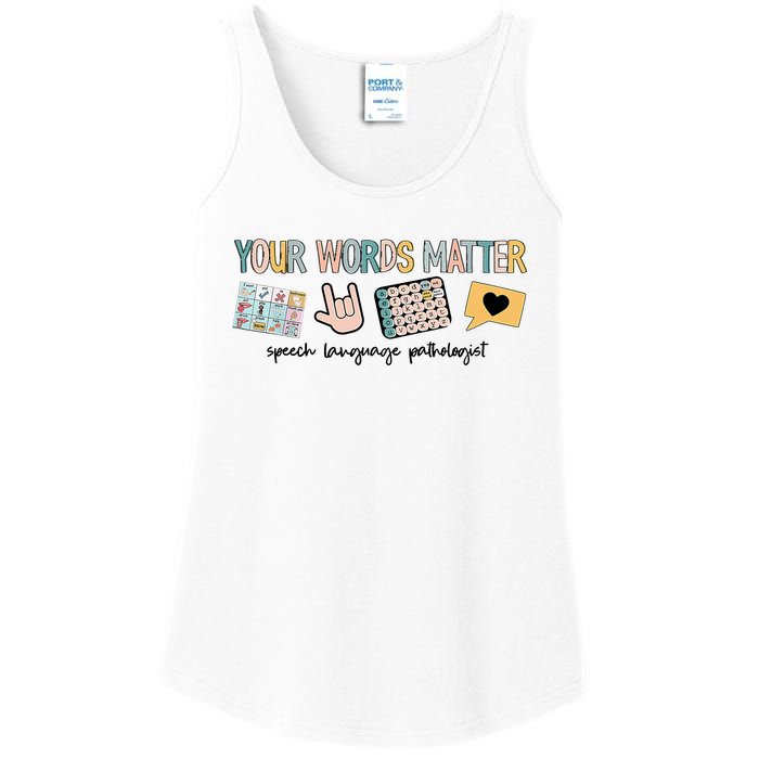 Your Words Matter Speech Therapy Appreciation Ladies Essential Tank