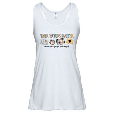 Your Words Matter Speech Therapy Appreciation Ladies Essential Flowy Tank