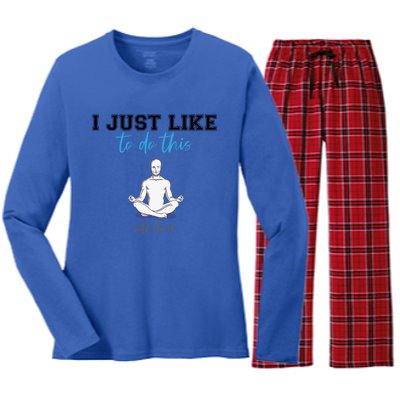 Yoga With My Father Gift Women's Long Sleeve Flannel Pajama Set 