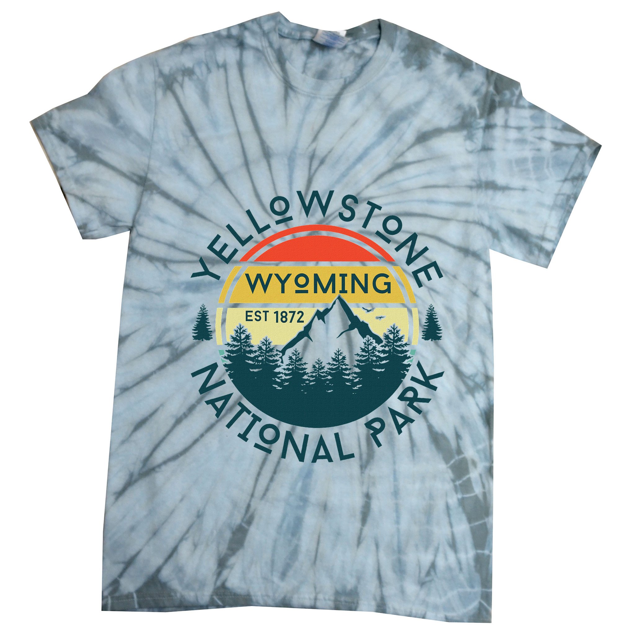 Yellowstone Wyoming Nature Hiking Outdoors Travel Tie-Dye T-Shirt