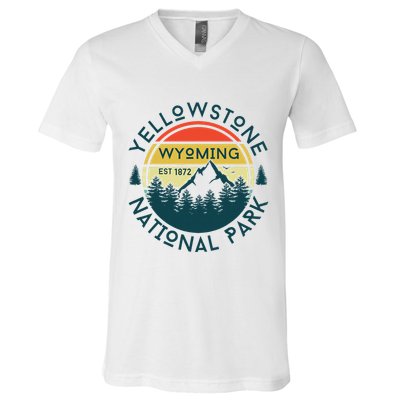 Yellowstone Wyoming Nature Hiking Outdoors Travel V-Neck T-Shirt