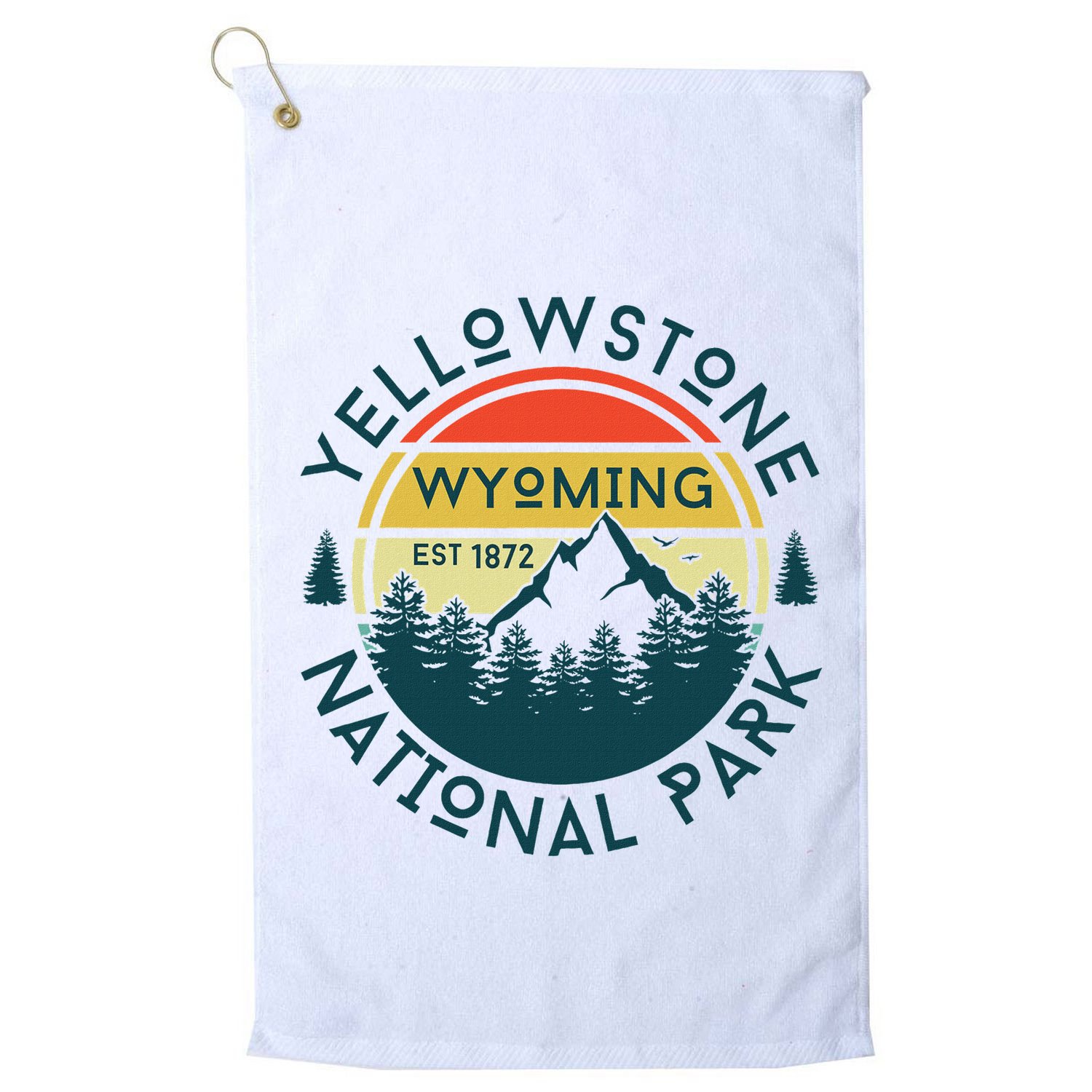 Yellowstone Wyoming Nature Hiking Outdoors Travel Golf Towel