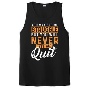 You Will Never See Me Quit Motivational Quote Inspiration PosiCharge Competitor Tank