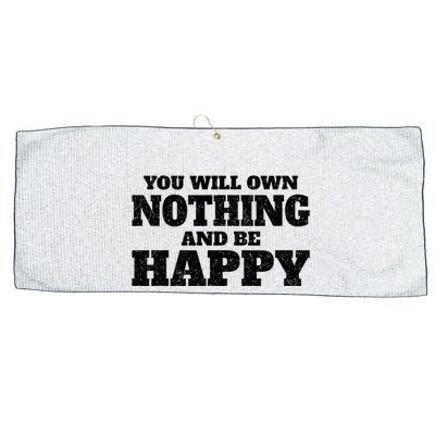 You Will Own Nothing And Be Happy Large Microfiber Waffle Golf Towel