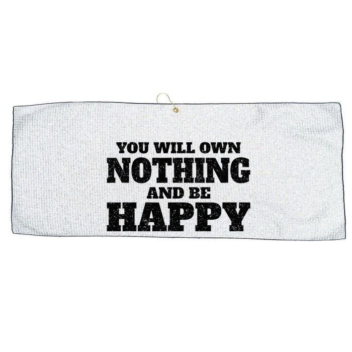You Will Own Nothing And Be Happy Large Microfiber Waffle Golf Towel