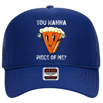 You Wanna Piece Of Me Funny Pumpkin Pie Thanksgiving High Crown Mesh Back Trucker Hat