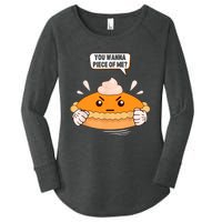 You Wanna Piece Of Me. Pumpkin Pie Lover Funny Thanksgiving Women's Perfect Tri Tunic Long Sleeve Shirt