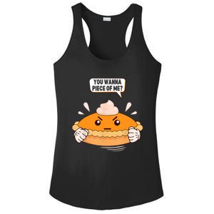 You Wanna Piece Of Me. Pumpkin Pie Lover Funny Thanksgiving Ladies PosiCharge Competitor Racerback Tank