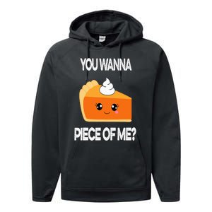 You Wanna Piece of Me Funny Pumpkin Pie Thanksgiving Performance Fleece Hoodie