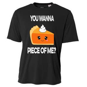 You Wanna Piece of Me Funny Pumpkin Pie Thanksgiving Cooling Performance Crew T-Shirt