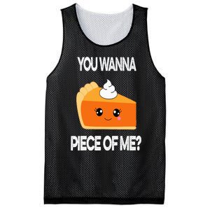 You Wanna Piece of Me Funny Pumpkin Pie Thanksgiving Mesh Reversible Basketball Jersey Tank