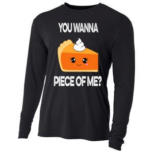 You Wanna Piece of Me Funny Pumpkin Pie Thanksgiving Cooling Performance Long Sleeve Crew