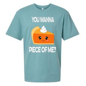 You Wanna Piece of Me Funny Pumpkin Pie Thanksgiving Sueded Cloud Jersey T-Shirt