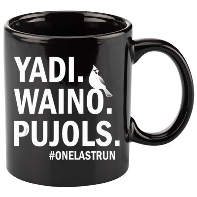 Yadi Waino Pujols #Onelastrun Baseball Softball 11oz C Handle Ceramic Mug