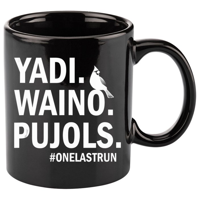 Yadi Waino Pujols #Onelastrun Baseball Softball 11oz C Handle Ceramic Mug