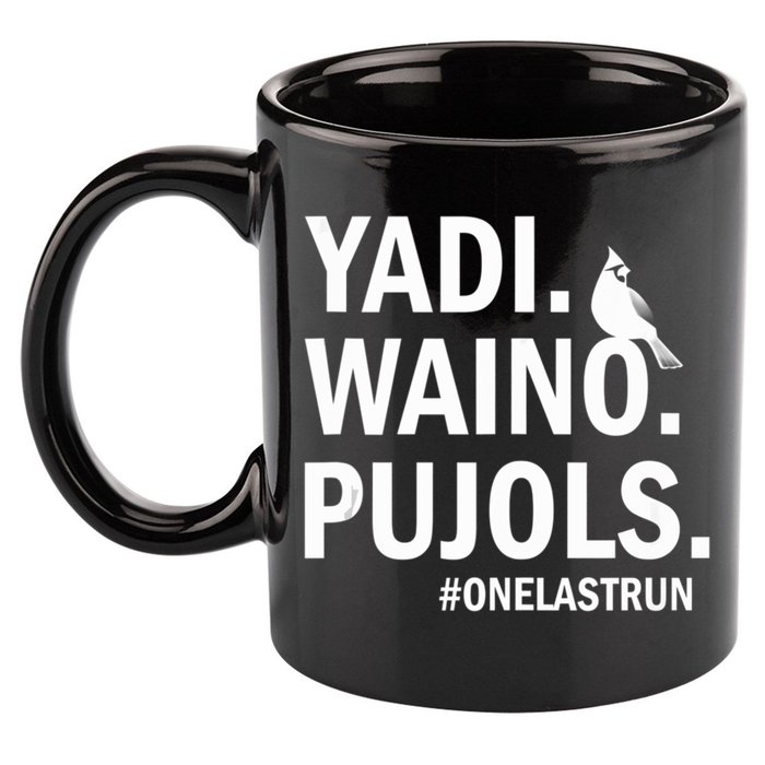 Yadi Waino Pujols #Onelastrun Baseball Softball 11oz C Handle Ceramic Mug