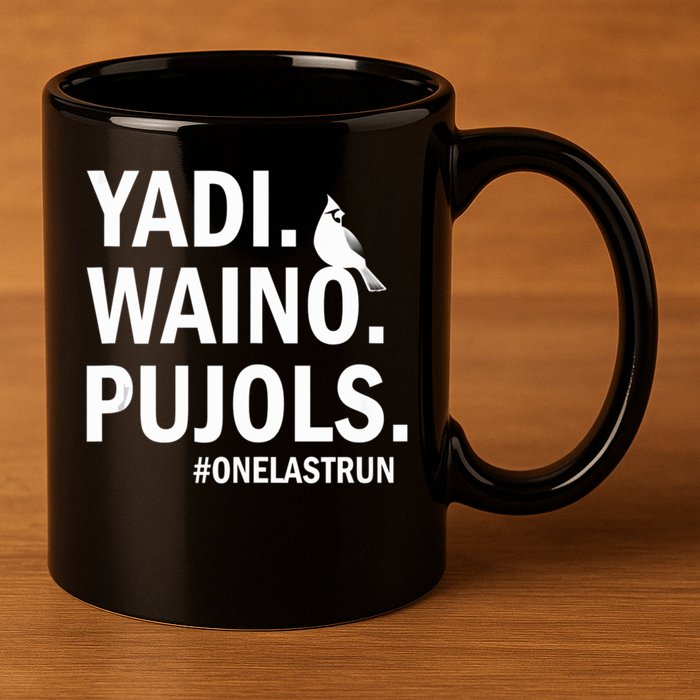 Yadi Waino Pujols #Onelastrun Baseball Softball 11oz C Handle Ceramic Mug