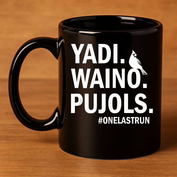 Yadi Waino Pujols #Onelastrun Baseball Softball 11oz C Handle Ceramic Mug