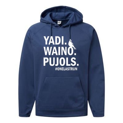 Yadi Waino Pujols #Onelastrun Baseball Softball Performance Fleece Hoodie