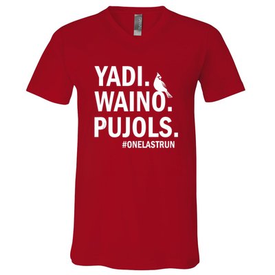 Yadi Waino Pujols #Onelastrun Baseball Softball V-Neck T-Shirt