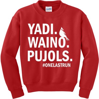 Yadi Waino Pujols #Onelastrun Baseball Softball Kids Sweatshirt